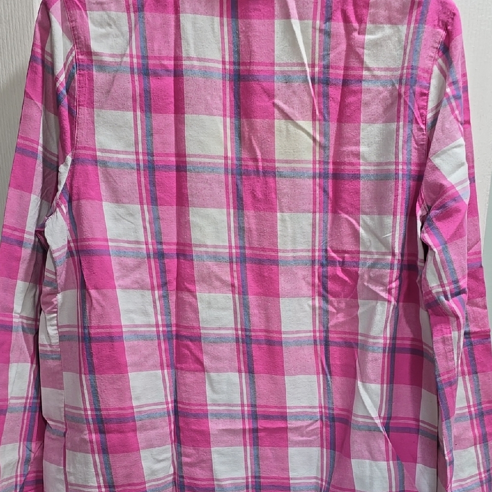 Wild & Free Pink and White Plaid Button-Up Shirt Woman's Size M - Picture 11 of 14